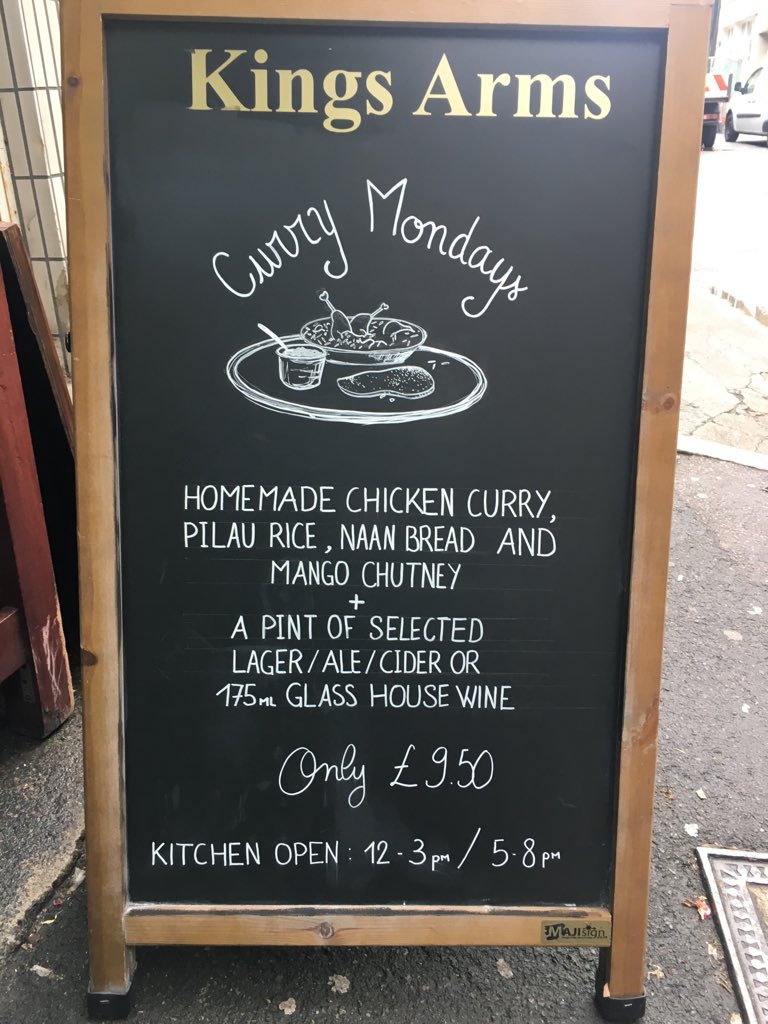 Pop in for our homemade chicken curry with a pint