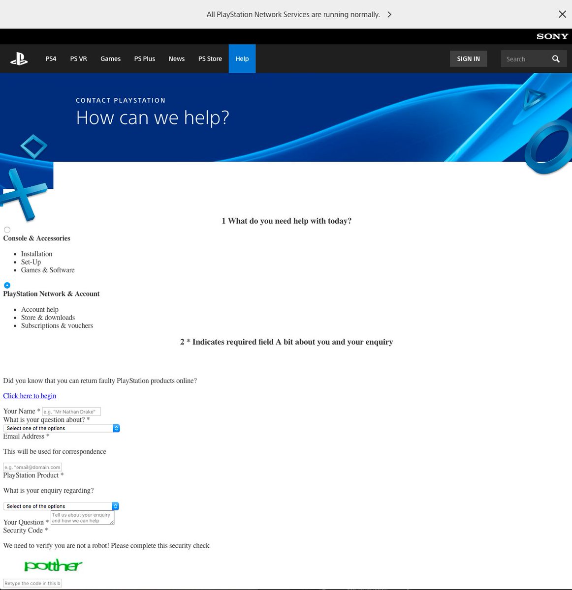 sjrsmile's tweet photo. @AskPS_UK Sadly not, website is player silly beggars, hence the contact by tweet!
(stylesheet looks broke and it won't send for me at all) https://t.co/IkBC7sP32V