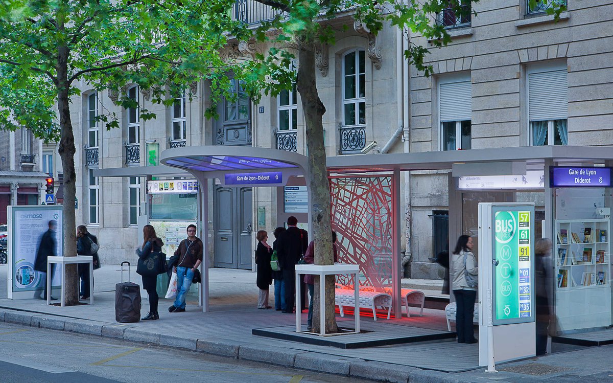 #Metalco1984: custom designed projects as the Gare de Lyon Diderot in Paris, with OSMOSE, public transport shelter designed by Marc Aurel.
