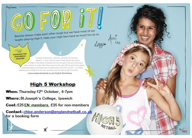 SuffolkNdo's tweet photo. High 5 Workshop in Suffolk, contact me for a booking form. Ideal for Primary teachers, parents and coaches @TopCoach10 @netballeast https://t.co/a7VyxWOwUg