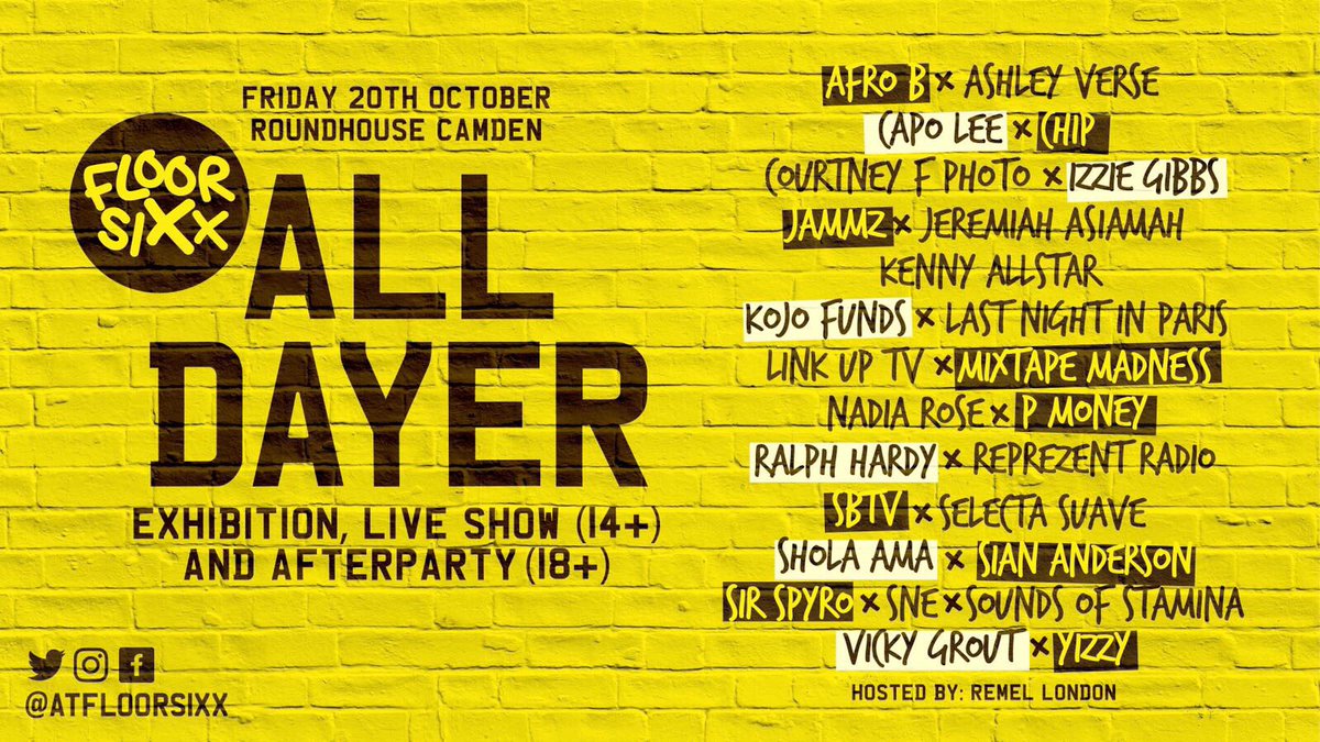 PBelleComms's tweet photo. .@atfloorsixx Oct 20th at @roundhouseldn! 🎉🎉

Pre-sale tickets will be out this Wednesday! 

Ft. @staminaparties  

#soundsofstamina https://t.co/wBypkJmjll
