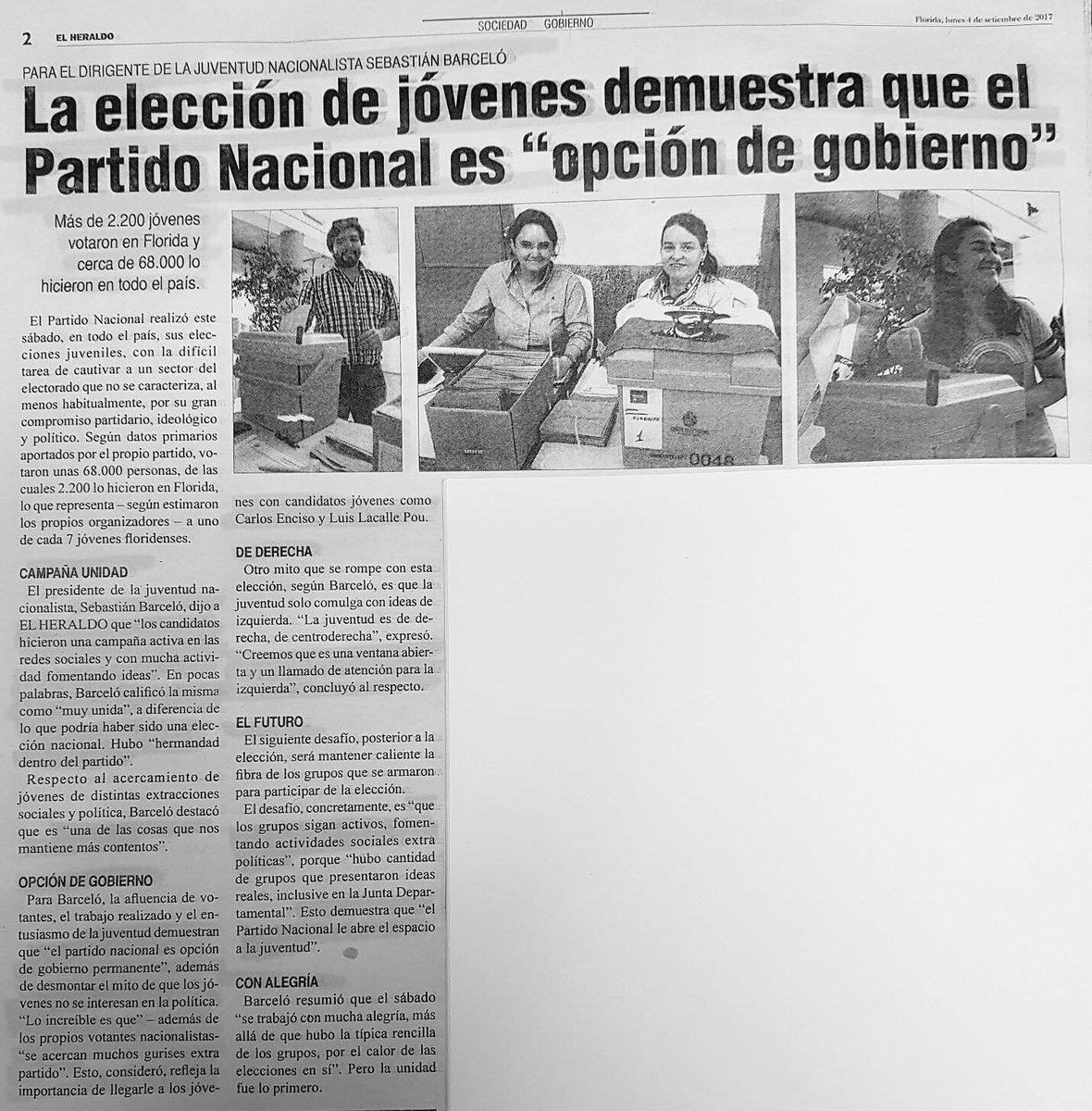 SeBarcelo's tweet photo. Nota en @HeraldoFlorida sobre #EleccionesDeJóvenes PN https://t.co/sfa7Gj7w0U