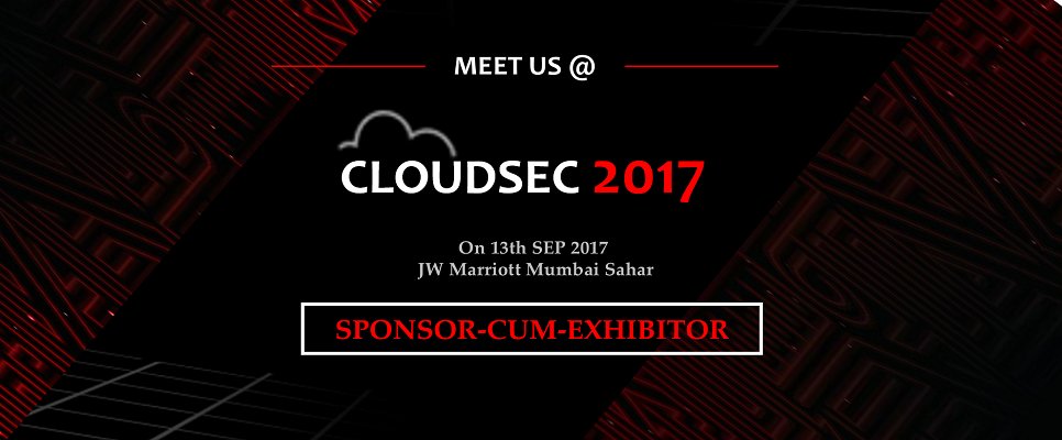 VPTECHSOL's tweet photo. Proud to be a Sponsor-cum-Exhibitor at CLOUDSEC2017
#vptechsol #trustedsecurityadvisor #itsecuritysolutionprovider #mssservices #CloudSec https://t.co/NIRiG2D5T1