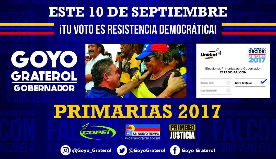 chiquitocarlosm's tweet photo. ¡PARTICIPA! Este #10Sep acompañanos con tu voto en el Centro de Votación de tu Parroquia y elige la opción de cambio @GoyoGraterol https://t.co/gBDzswhhf3