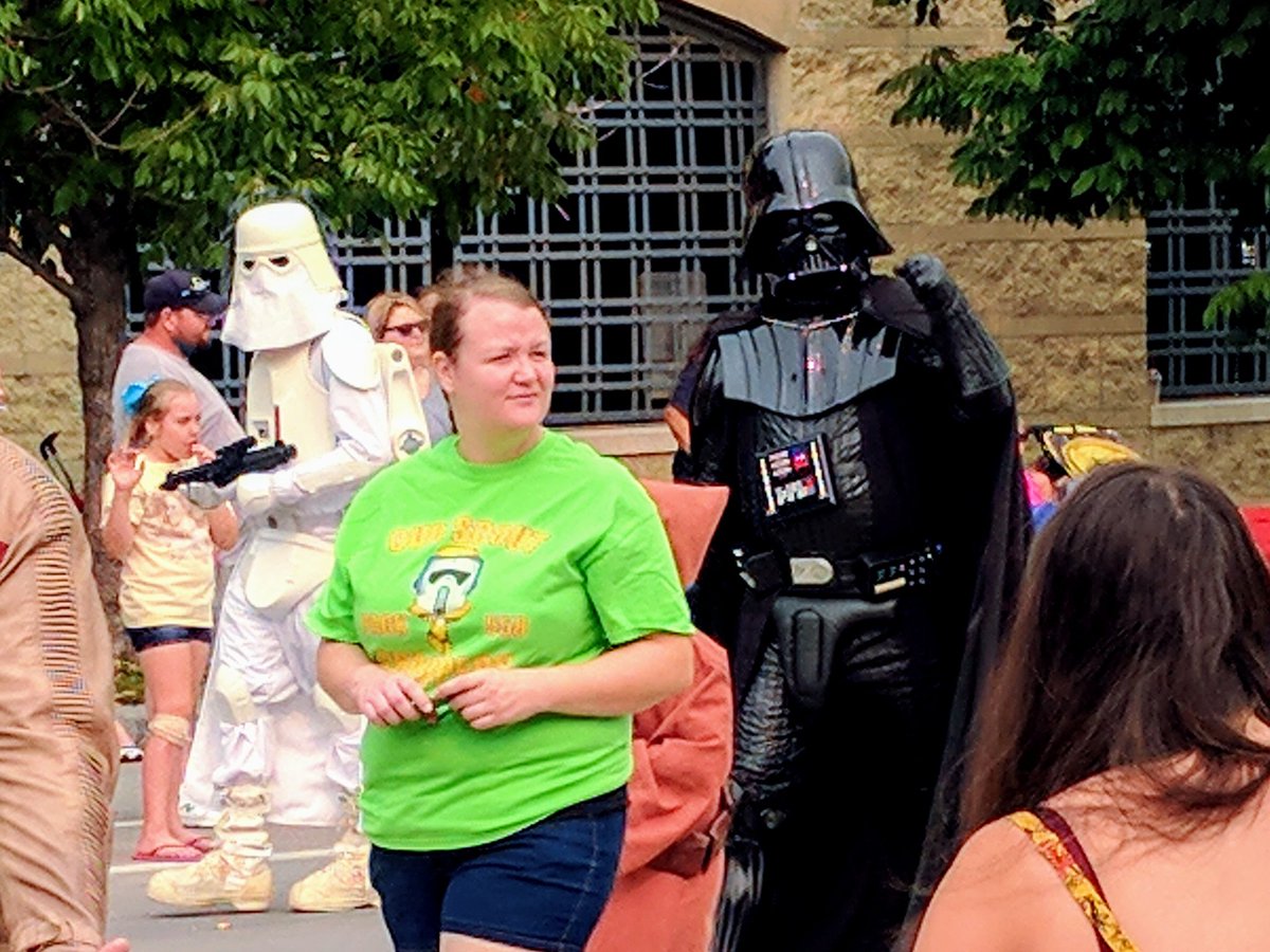 JakeShama's tweet image. Darth Vader representing the prolatariat at the Omaha #LaborDay parade. #Vader2020