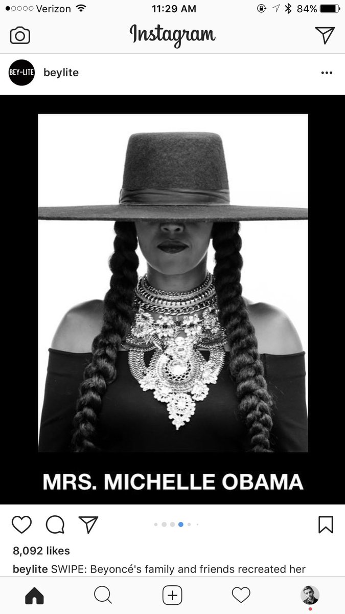 alplicable's tweet photo. Michelle Obama as Beyoncé in Formation extended my life expectancy and paid off my credit card bills 😍😍😍 https://t.co/cKjVy7TwIw