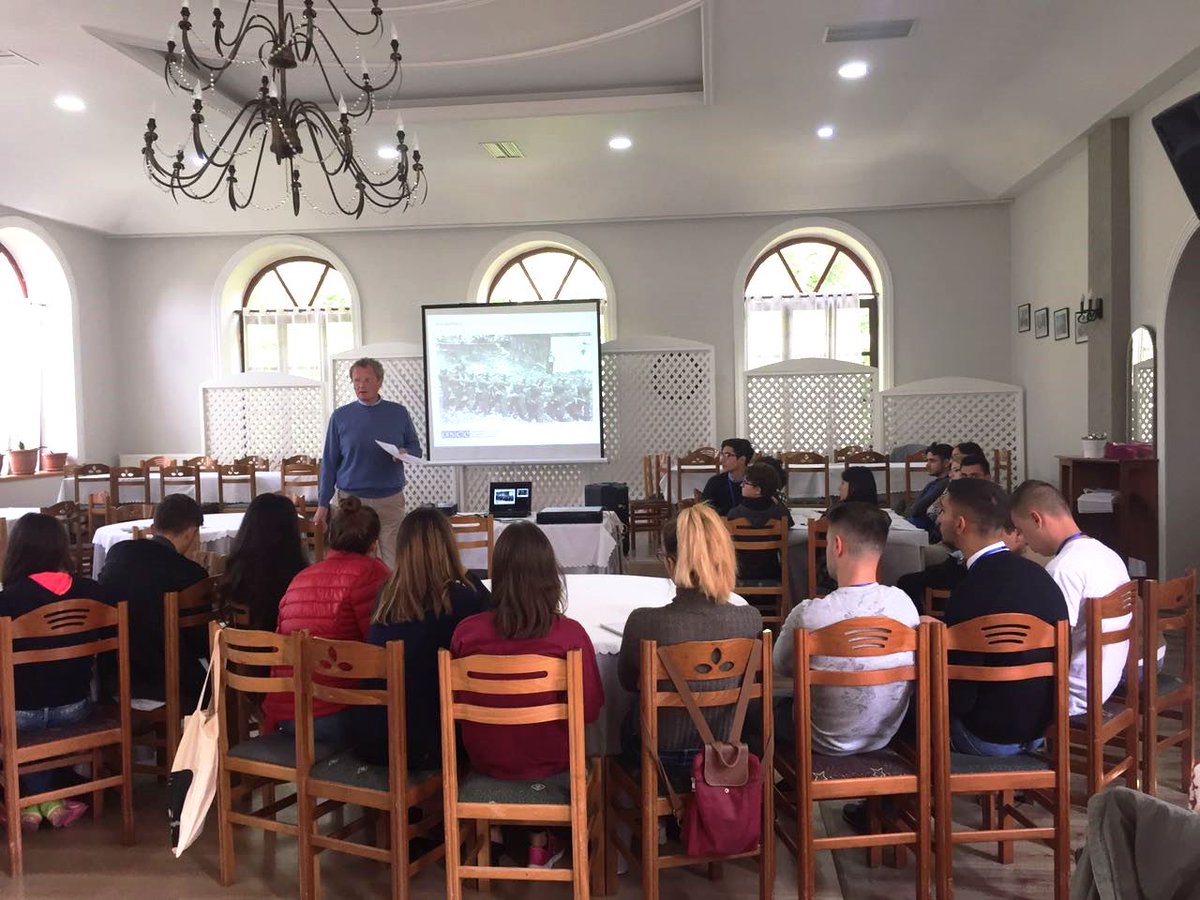 OSCEinAlbania's tweet photo. #WeStartTalking on Albania's Communist past - Amb. Borchardt gives
lecture: #AHRG #Voskopoja #HumanRights Academy. https://t.co/9mzFajOpZX https://t.co/abZMbsB3Nq