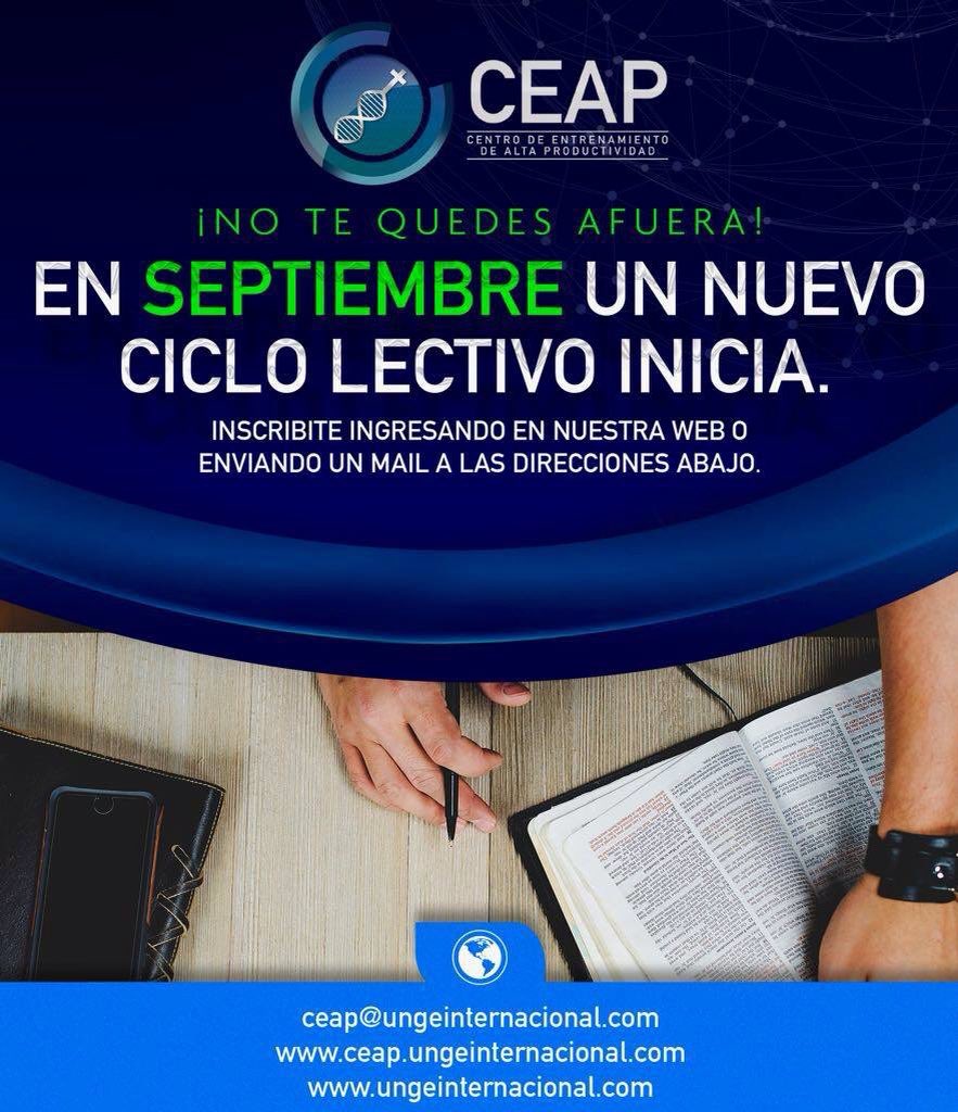 EApostolicaCEAP's tweet photo. En septiembre iniciamos un nuevo ciclo lectivo del #CEAP2017 
Para más info https://t.co/i42wZ7p9BY o por mail a ceap@ungeinternacional.com https://t.co/6zcF3h4eAO