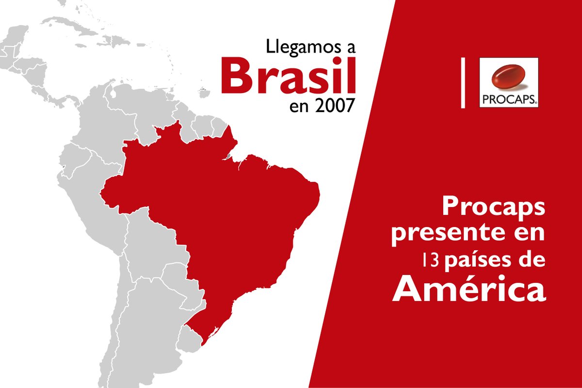 ProcapsLatam's tweet photo. Desde 2007 , el @GrupoProcaps  hace presencia en #Brasil a través de #Softcaps , expandiendo la producción de la #CápsulaBlandaDeGelatina https://t.co/TCMtQkYjQY