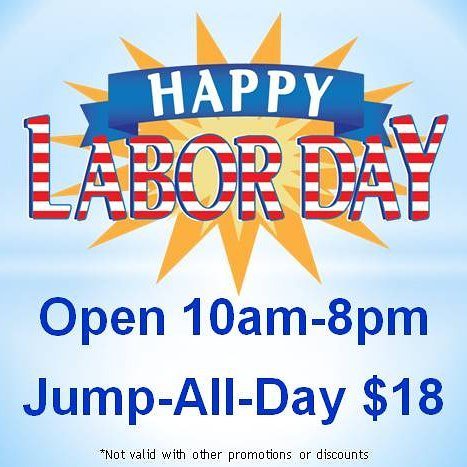 jumpamerica's tweet photo. We are open ALL DAY today! #happylaborday #jumpamerica #upshow #jumpallday https://t.co/YPnjWMnDsY https://t.co/Ks2vUb974R