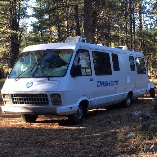 EarthPermit's tweet photo. The @dashpay #dashmobile made it through #Harvey We are attempting to move her today to a new location. Hopefully … https://t.co/yjeRomnuk8 https://t.co/dbRanhE3Ys