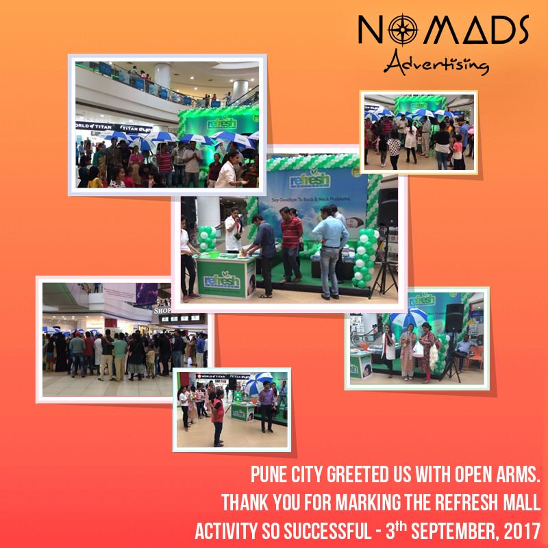 NomadsImc's tweet photo. Nomads is happy to become a part of Sunday Happiness for Pune City @ Seasons Mall. #NomadsIMC #BtlActivity #MallActivation #RefreshMattress https://t.co/JUKayGS0wf