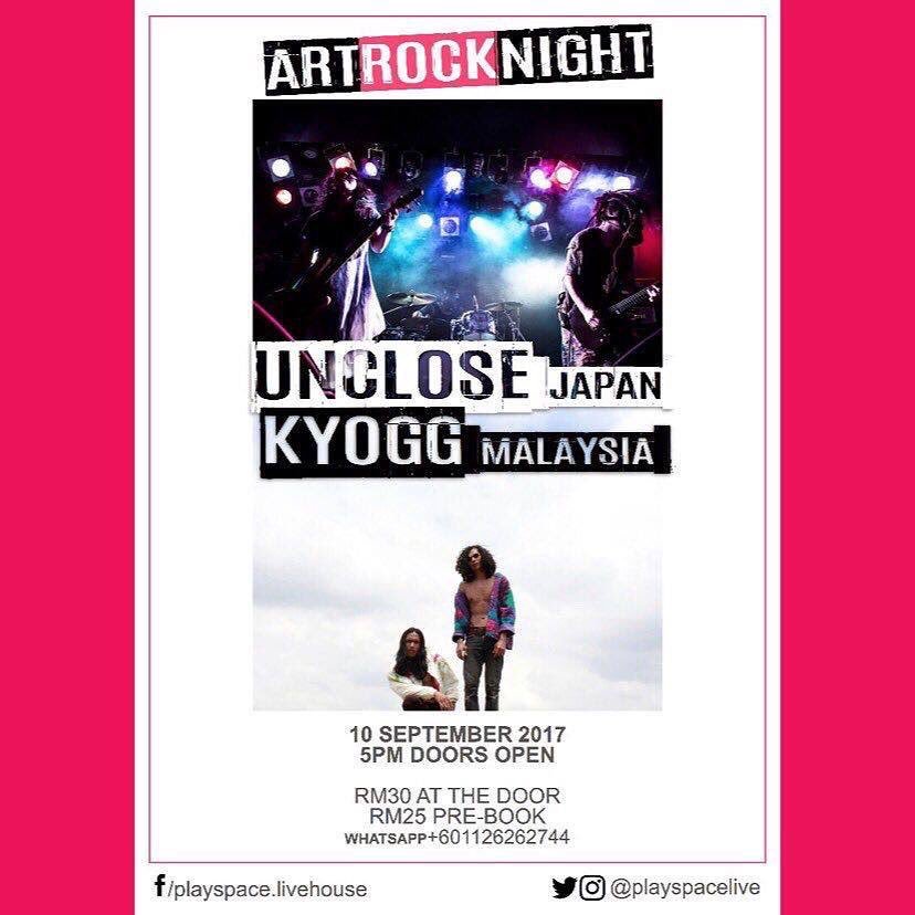 2. ART ROCK NIGHT | 10th Sep (SUN) | 5pm | Venue: Playspace Live | RM25 (Pre-sale) RM30 (Door)