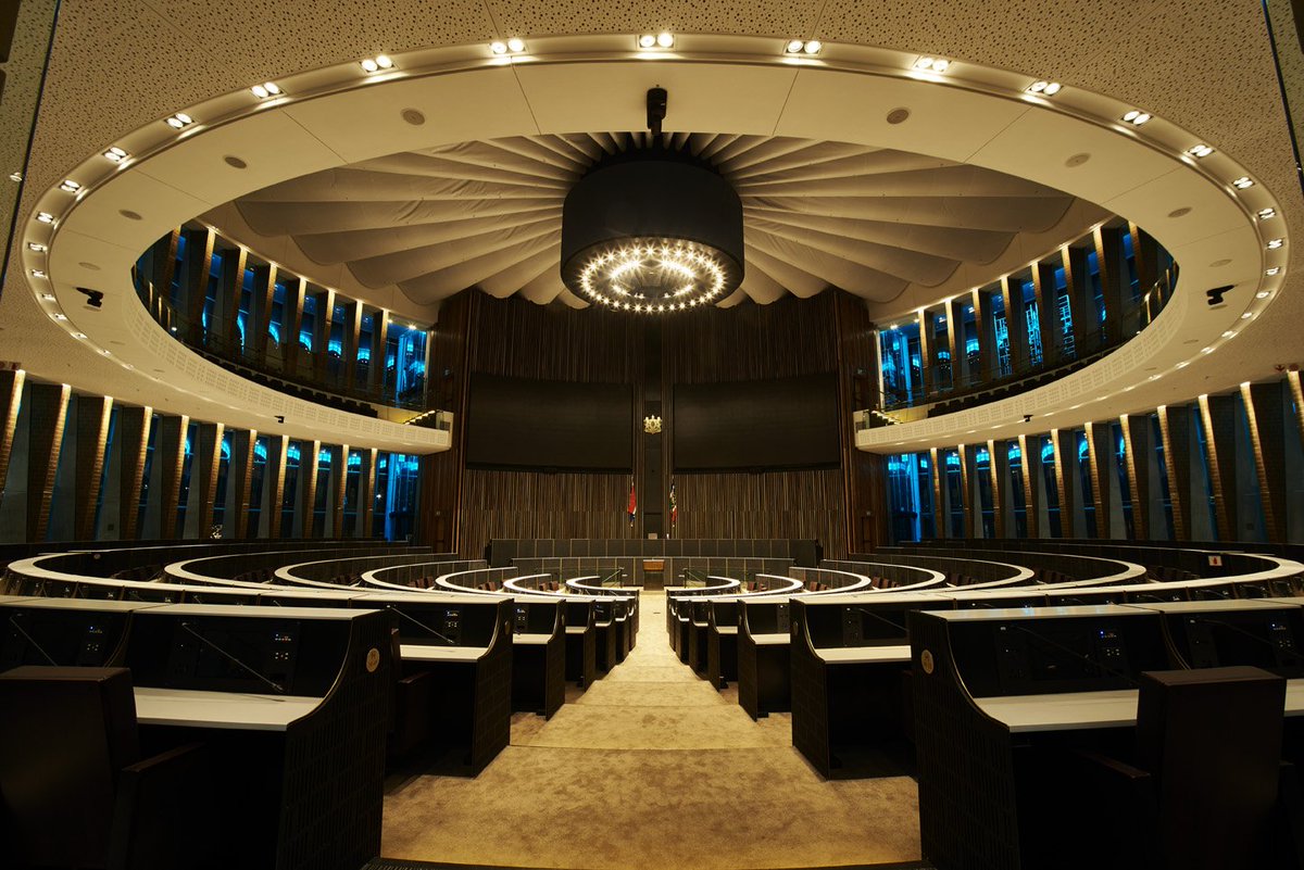 One of our favourite views of the Johannesburg Council Chambers inner sanctum. 
. 
#light #architecture #interiordesign #light