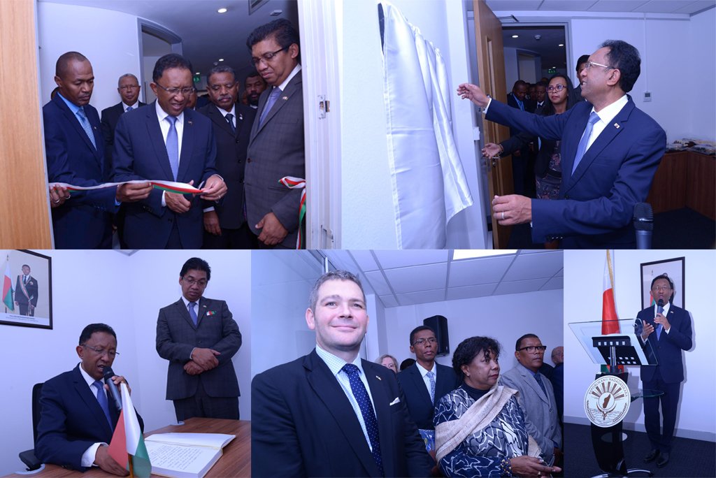 Le Président #Rajaonarimampianina a inauguré à Londres, les locaux de l'ambassade de Madagascar au Royaume Uni