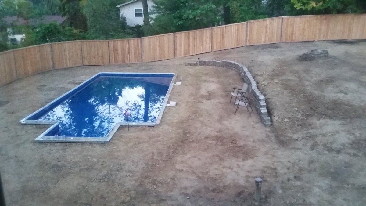 Computerjnkman's tweet image. Water is in the pool!!!! installyourownpool.blogspot.com/2017/09/water-…