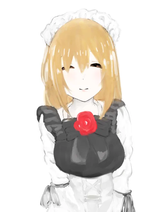 メイド服を着たかな子描きました