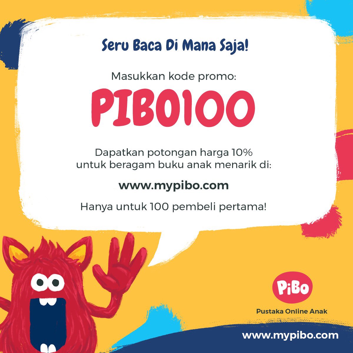 BacaPiBo's tweet photo. Promo seru hanya untuk 100 orang pertama! Supaya si kecil dapat seru baca di mana saja. https://t.co/YuJCeklyOs