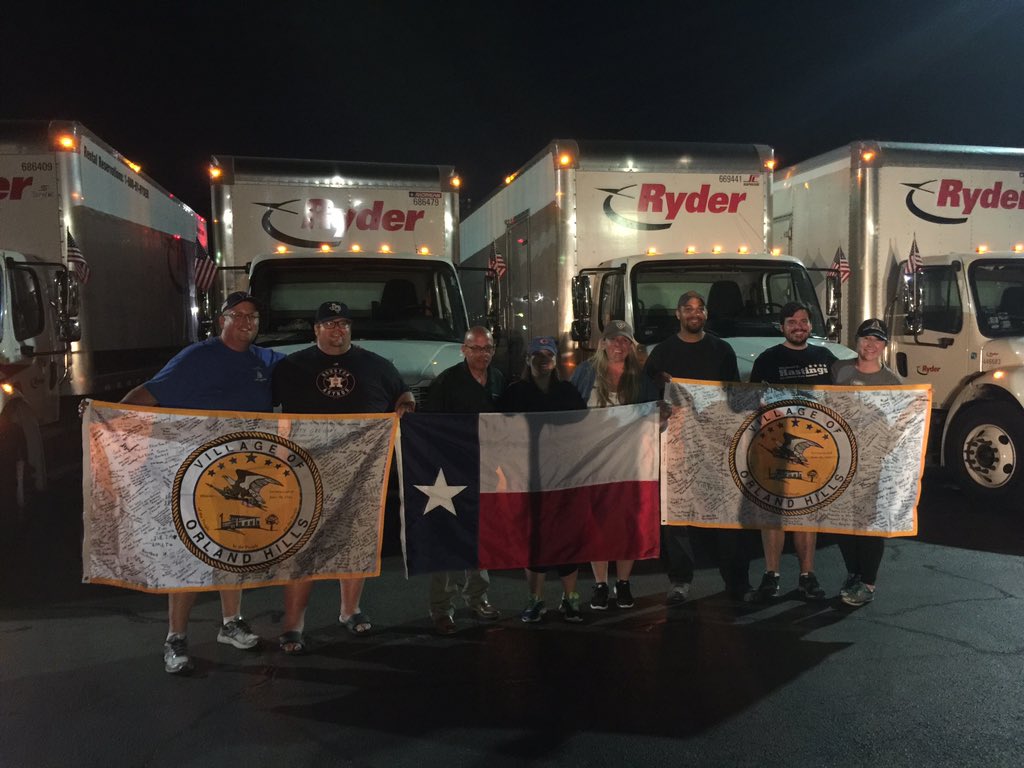 adam_ledyard's tweet photo. @nbcchicago | @orlandhills Alderman @coach_hastings #OperationFriendship trip to @katyisd for #HurricaneHarvey Relief. 6 Ryder trucks full https://t.co/brRk2sGi5E