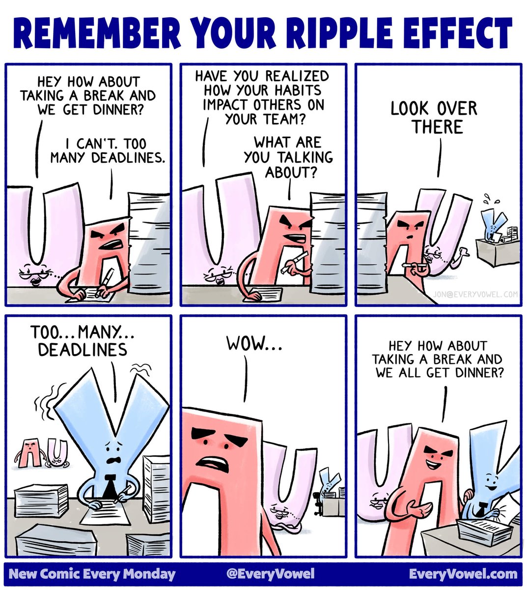 Great managers don't just preach "work life balance." They practice it...RT if you agree | More cartoons at EveryVowel.com