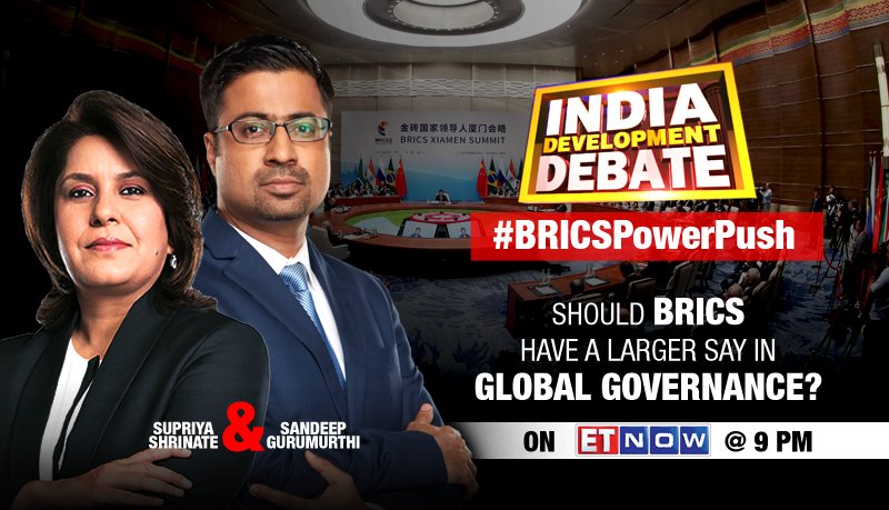ETNOWlive's tweet photo. #IndiaDevelopmentDebate | #BRICSPowerPush
Join @SupriyaShrinate and Sandeep Gurumurthi at 9:00 pm https://t.co/okDP1kGQFl