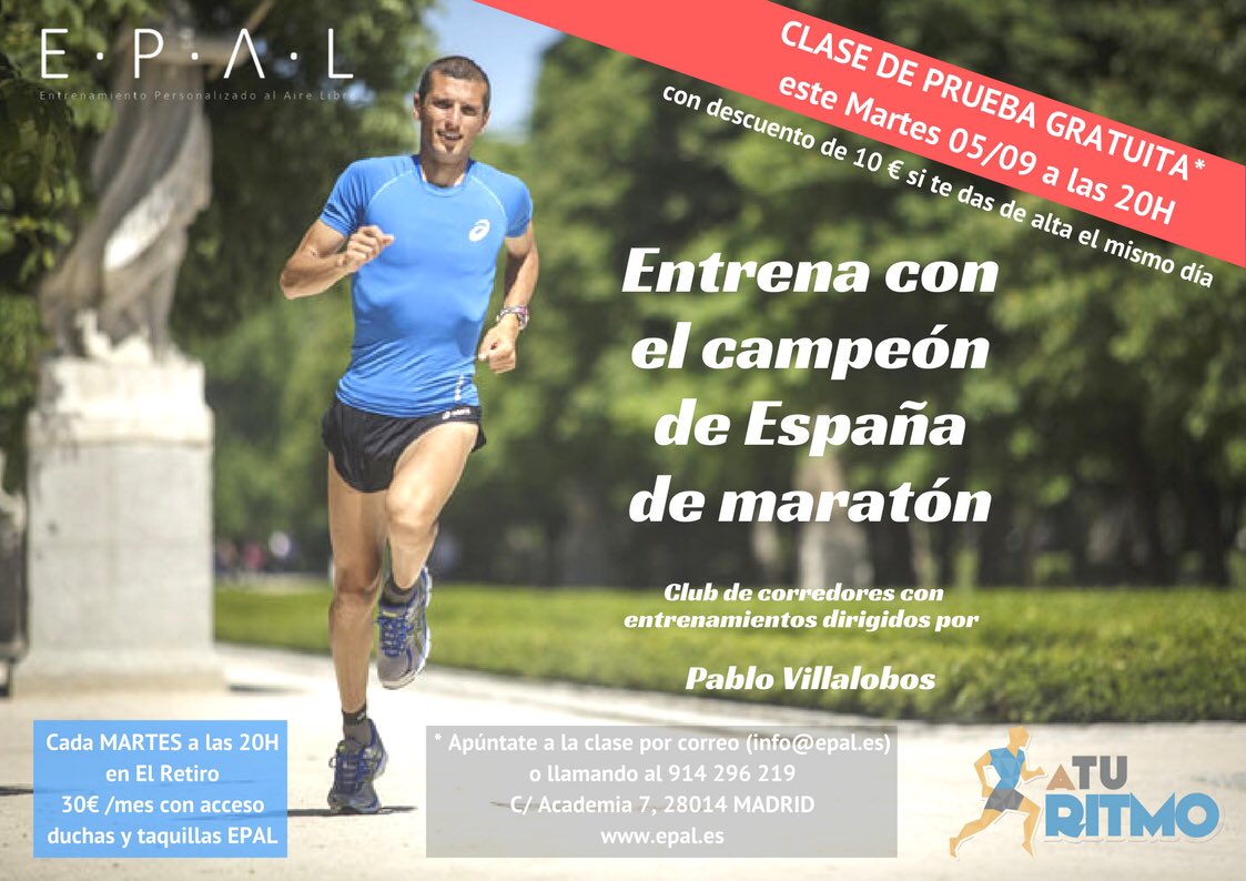Epal_Madrid's tweet photo. Volvemos MAÑANA a las 20H!🏃🏻Clase de prueba de nuestro #clubdecorredores. Apúntate ahora (info@epal.es o 914296219). https://t.co/eqBHnlr36b https://t.co/HgoWh4chkN