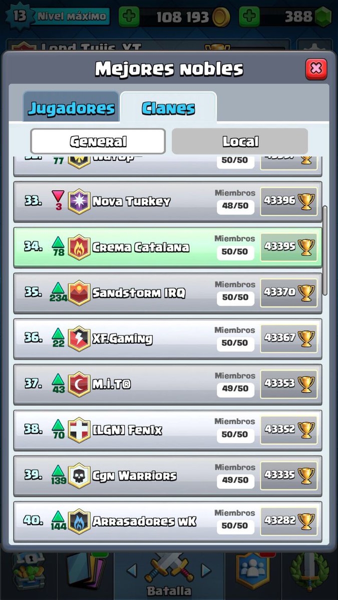 CremaCatalanaCR's tweet photo. Empezamos este nuevo proyecto pisando fuerte! Aquí os dejamos nuestra posición tanto en el top español como en el mundial. #clashroyale https://t.co/iu5uhG9KWU