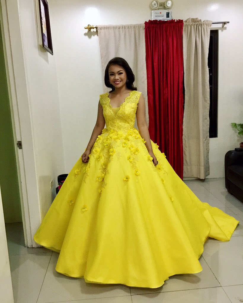 yellow debut gown