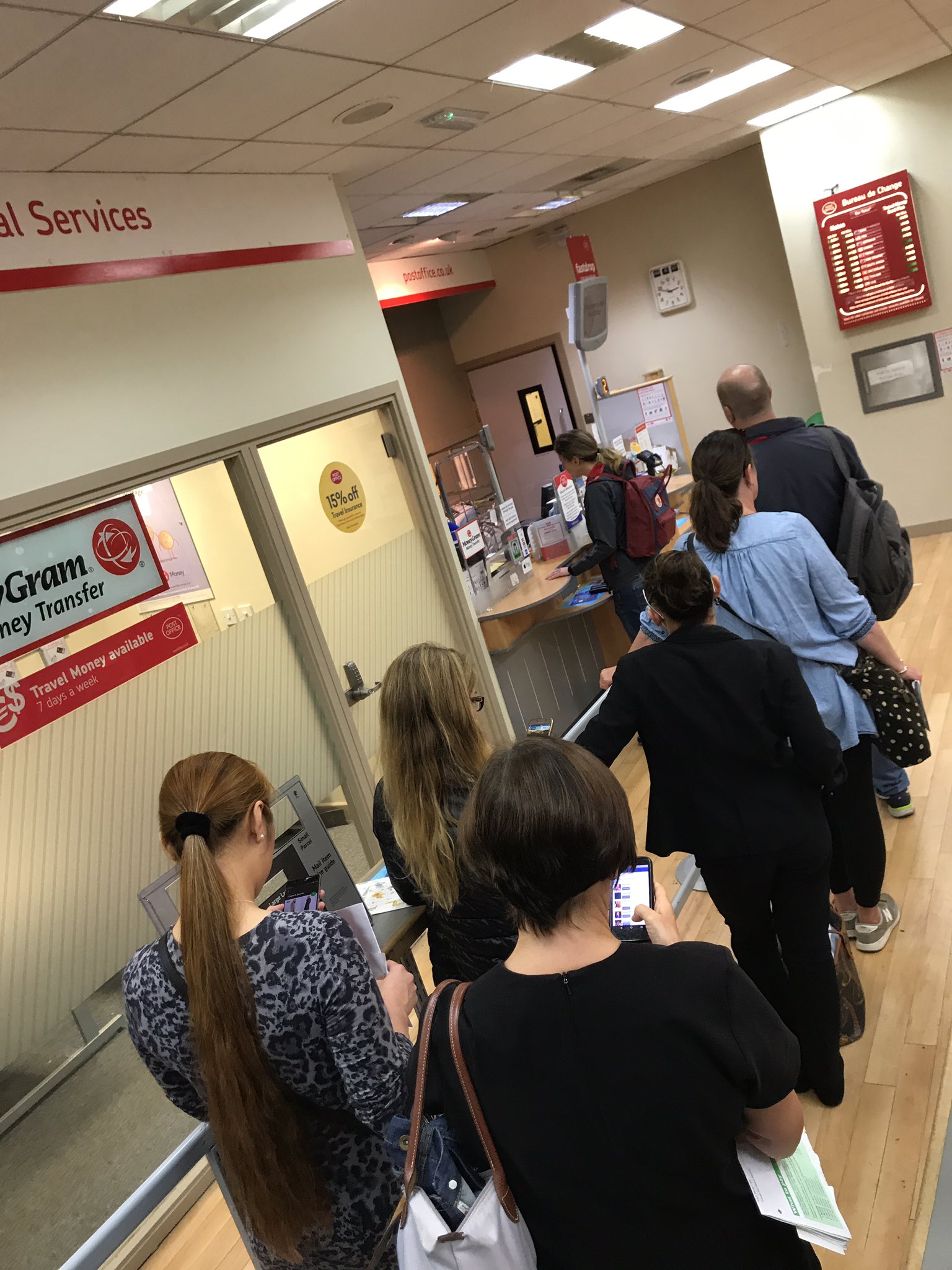 Mark Newman on X: Post Office queue in Richmond. One cashier, 30