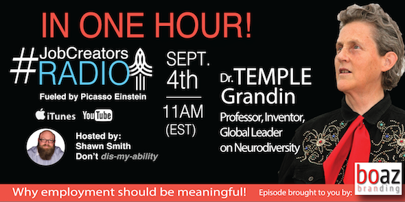 PicEinWorks's tweet photo. IN ONE HOUR LISTEN TO A LIVE INTERVIEW W/ @DrTempleGrandin w/ @dontdismyabilit on #JobCreatorsRadio Listen HERE >>>> https://t.co/UP8cuHsTtD https://t.co/RNwewItgRo