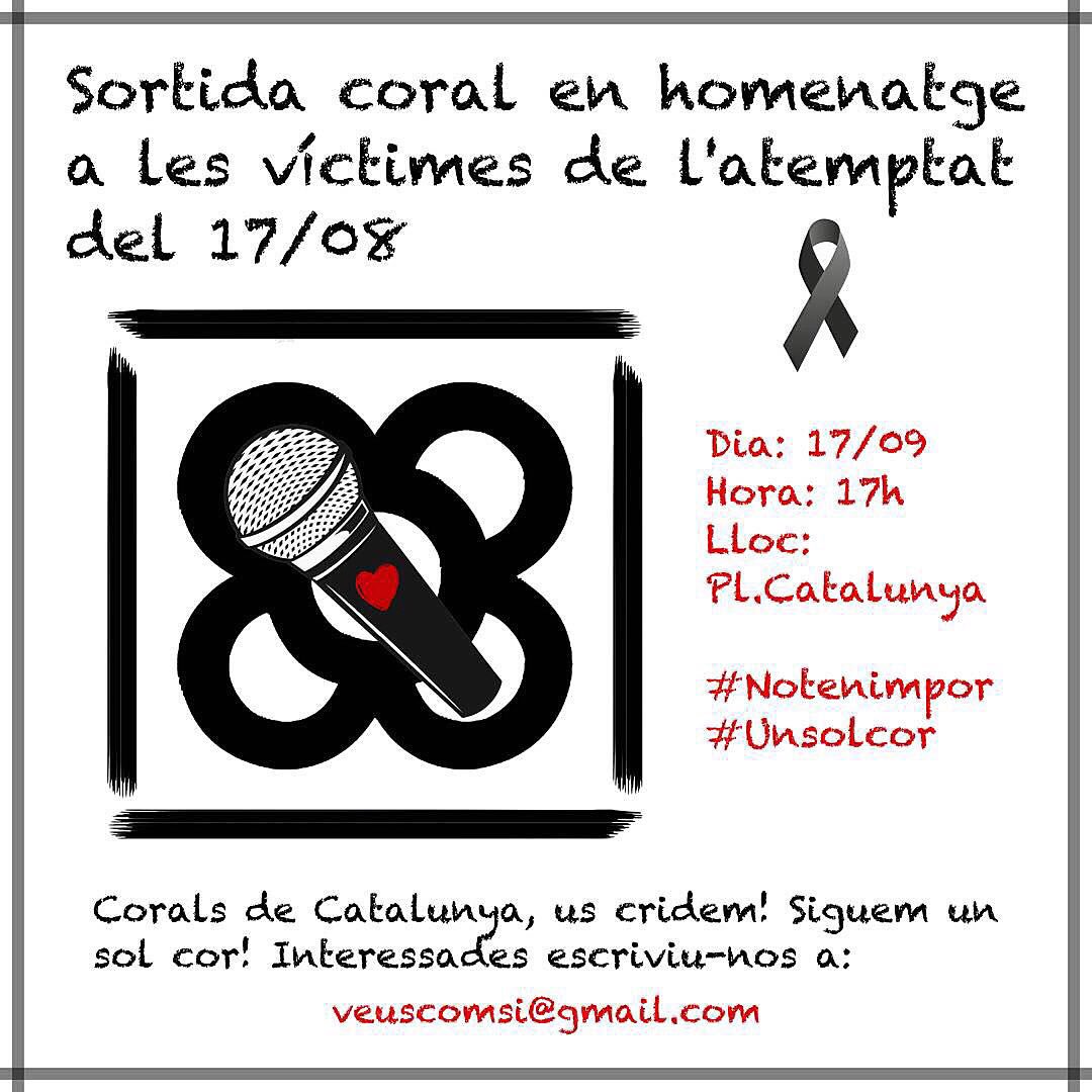 Els Jarks participarem a la iniciativa #Unsolcor Diumenge 17 a les Rambles en solidaritat a les víctimes de l'atemptat.

#Notenimpor