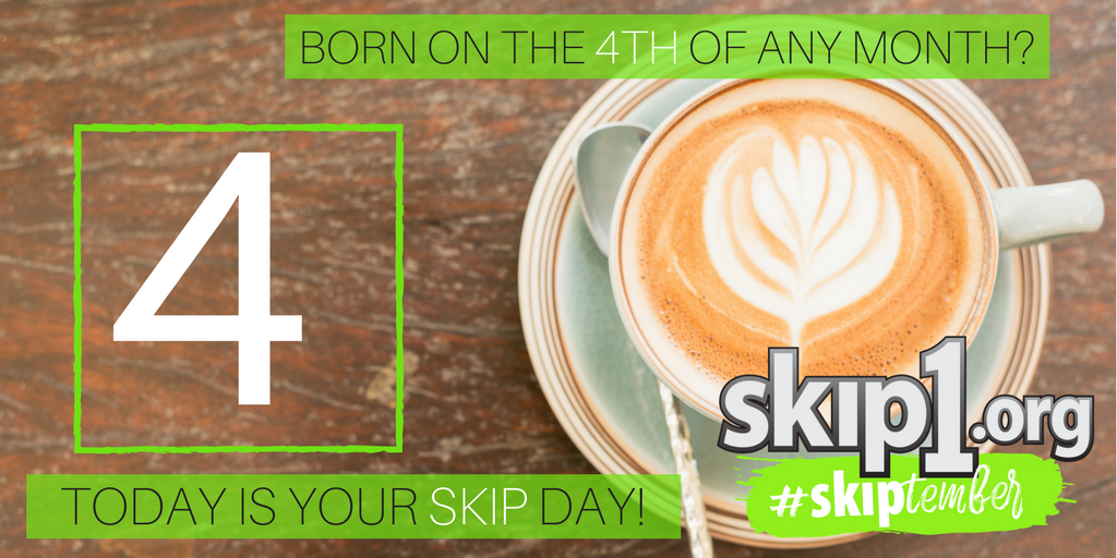skip1's tweet photo. A grande latte costs about $4. Skip it today and donate to https://t.co/VePW3WAySv instead #Skiptember #SkipSomething #SkipIt https://t.co/L063PPAodF