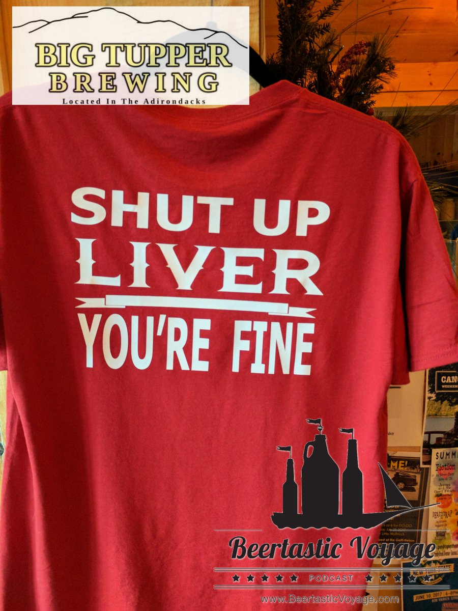 Beertasticshow's tweet photo. Thursday we're headed back to the Adirondacks and @BigTupperBrew with possibly the greatest merch shirt of all time! #DrinkADK #CraftBeer https://t.co/NwwNuUenEk