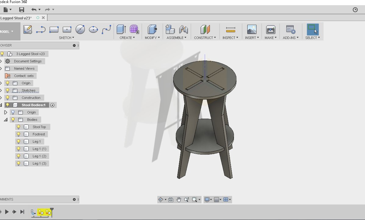 Build_RVA's tweet photo. CNC to reality; a simple stool. Paint and a cushion, then just hit 'go' to make another! #buildrva #cnc #makersgonnamake #rvatech https://t.co/VH85F8H0Z5