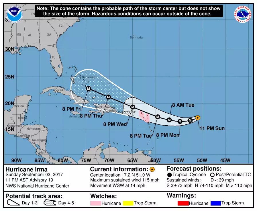 JeanSuriel's tweet photo. 🔴🔴ALERTA🔴🔴
En las últimas cuatro trayectorias del @NHC_Atlantic, el huracán Irma ha mostrado un franco acercamiento a las costas dominicanas https://t.co/JL6svKulfe