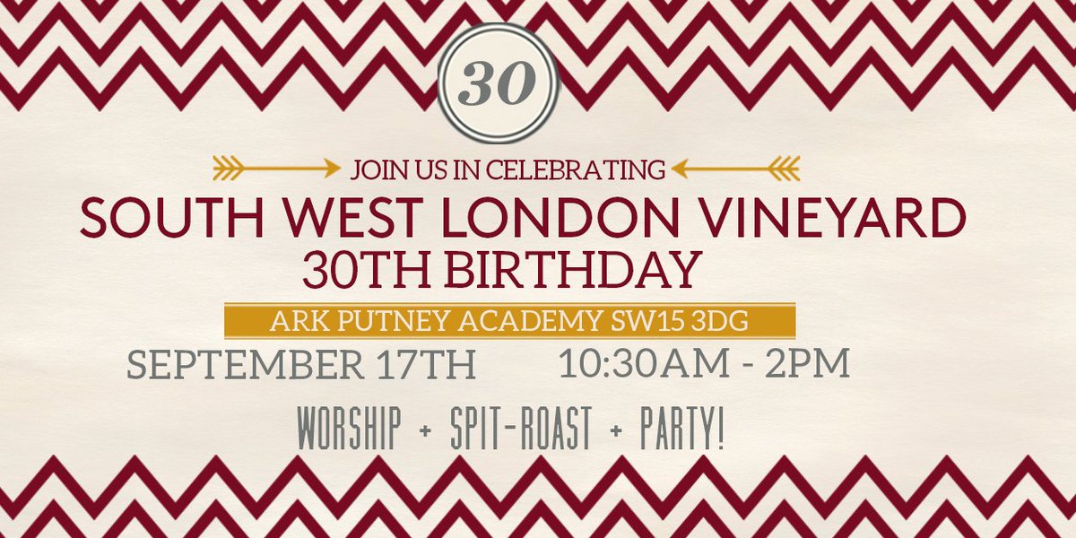 swlvineyard's tweet image. Join us on Sunday 17th September as we celebrate our 30th Anniversary and commission our 16th church plant. #SWLV30 goo.gl/13vT6E