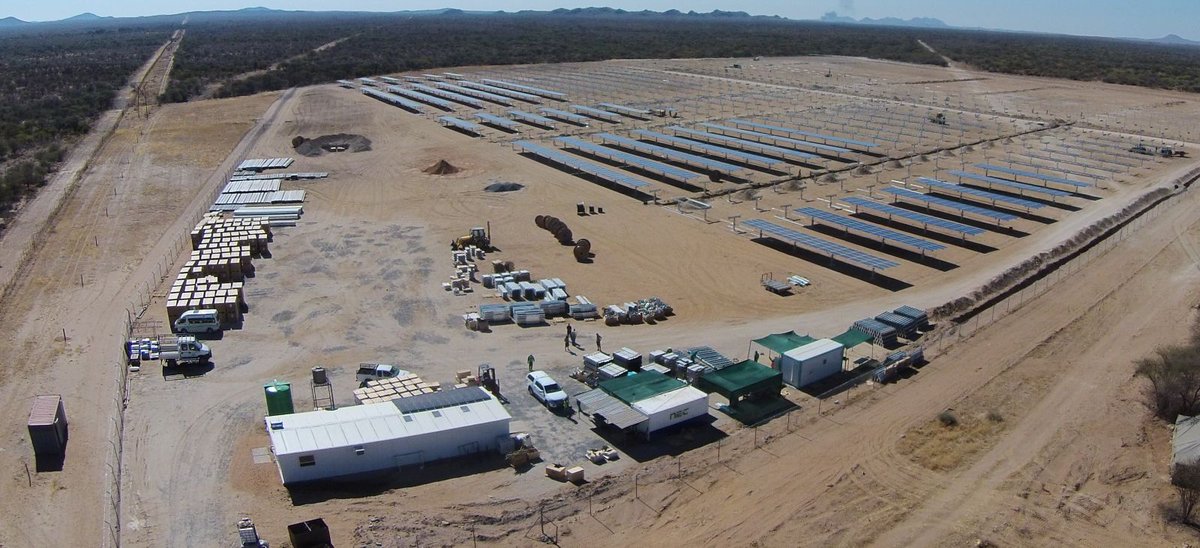 SaharaVolt's tweet photo. New #solar PV plant near NamPower's Kokerboom sub-station will add 5MW into Namibia’s national grid upon completion. https://t.co/YbRBqmqmLG https://t.co/Q1Ysqzl0O5