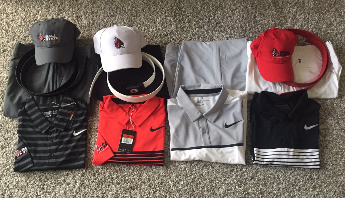 BallStateMGolf's tweet photo. Final round of qualifying today @SycamoreHillsFW for the squad. Team outfits for Wolf Run Intercollegiate....who wants them? #Chasing65 https://t.co/wgFpnTDbRa