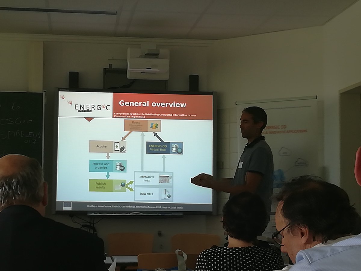 Noise_Planet's tweet photo. Live from #inspire_eu2017 at the @ENERGIC_OD workshop. @GwenCarto from the #NoiseCapture team is presenting the application. @CNRS @Ifsttar https://t.co/r7bRl64J9H