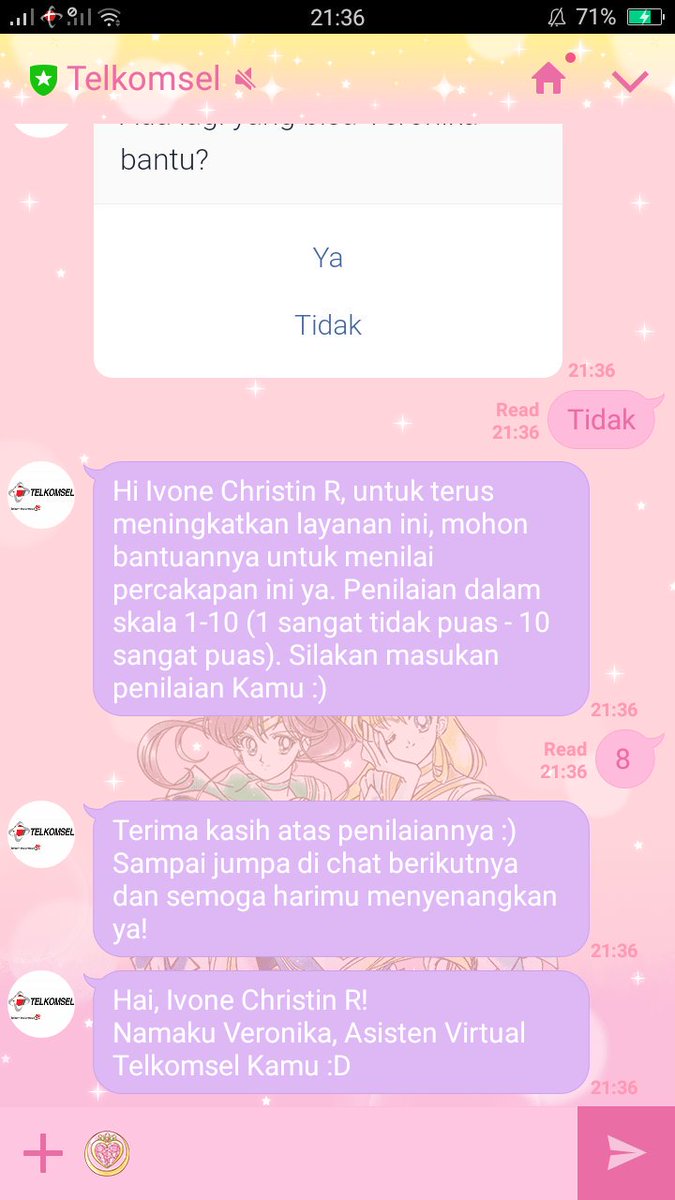 Kini Veronica siap membantu lewat chat juga loh! Makin cepat dan mudah deh semuanya <a href="/Telkomsel/">Telkomsel</a> #LewatChatBisa