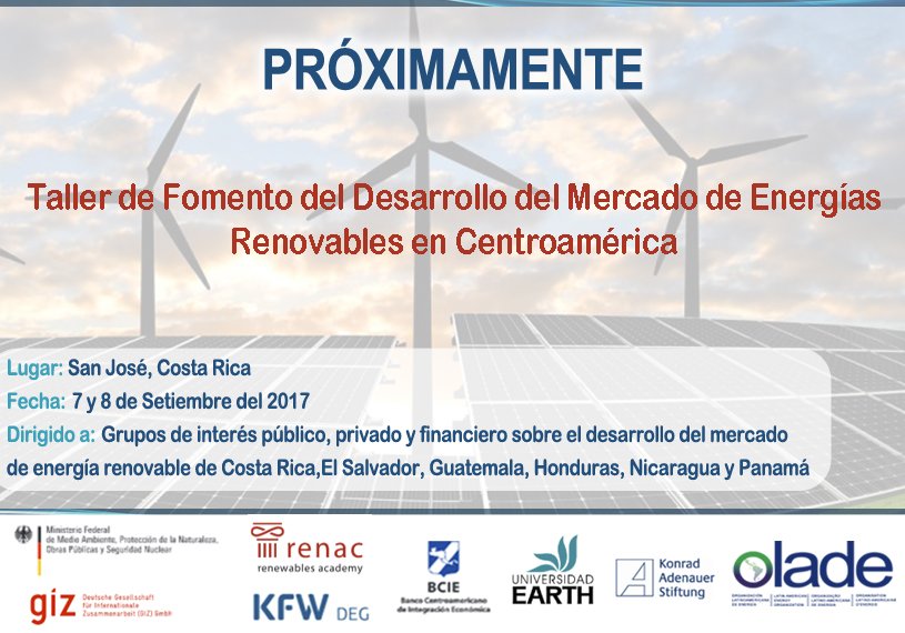 OLACDEORG's tweet photo. Próximamente: Taller de Fomento del Desarrollo del Mercado de Energías Renovables en Centroamérica https://t.co/BvzsuWUTeS