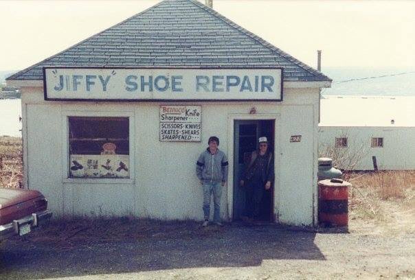 My grandfathers shoe shop in port hawkesbury. My dad standing in the doorway
