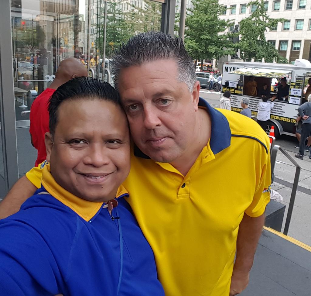 BanaagAlex's tweet photo. Another #Labourday Selfie with Barry Sawyer at the #TorontoLabourday Parade @UFCWCanada @UFCW #solidarity #yourvoiceatwork #yourunion https://t.co/uChFMnZS0N