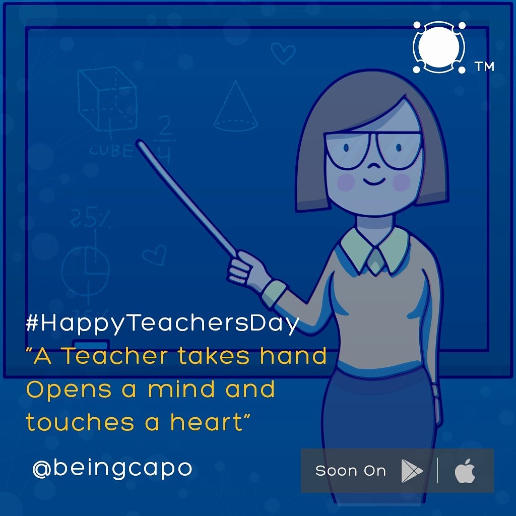 beingcapo's tweet photo. #HappyTeachersDay to all #teachers on behalf of #Students  &amp; #Parents.
#learning #communication &amp; #engagement exclusively on #bcapoapp soon https://t.co/BTGryPr0ob