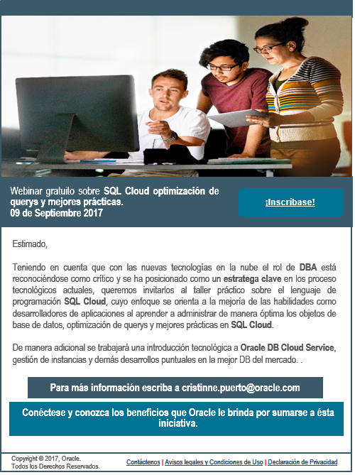 CristinnePuerto's tweet photo. Interesado en #SQL y programación en #DB? Optimización de #querys, mejores prácticas y + en webinar gratuito 09/Sep! https://t.co/ANSSIt9wr3 https://t.co/EhpNor5kqJ