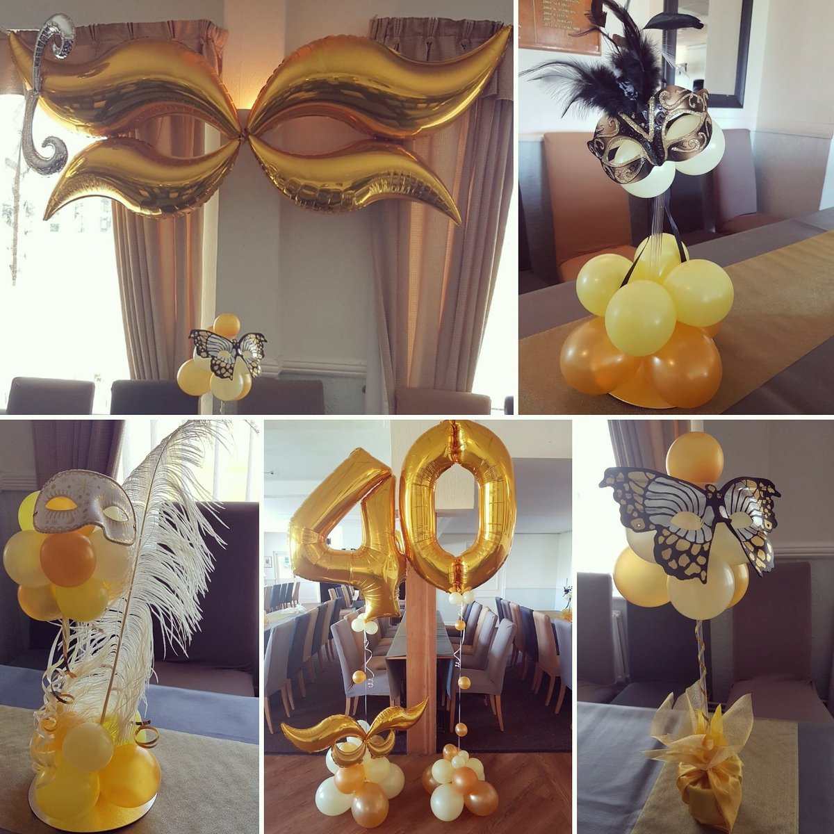 PinkTreeParties's tweet photo. #masquerademasks #masqueradeball balloons and table centrepieces #40thbirthday @nabasonline #loveballoons #fleetwood https://t.co/ThxkscnvRU