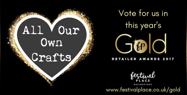Allourowncrafts's tweet photo. Voting for @FestivalPlace Gold Awards now open. You could win a Β£250 Festival Place Gift Card!
https://t.co/n86QRd9lrH #fpgold #voteforus βΊοΈ https://t.co/R0KEeXEt51
