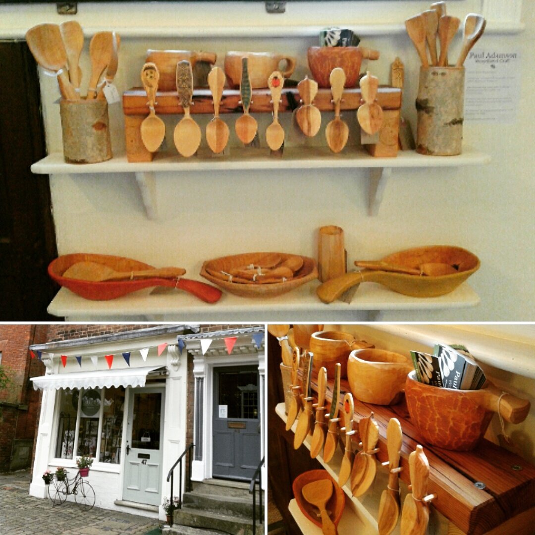 adamson_craft's tweet photo. My spoons kuksa &amp; bowls are now in a real shop at "The Makers" 47 Church St Ashbourne UK. Feels good #ecocreatehour #spooncarving #slojd https://t.co/Qh0HZlMLT7