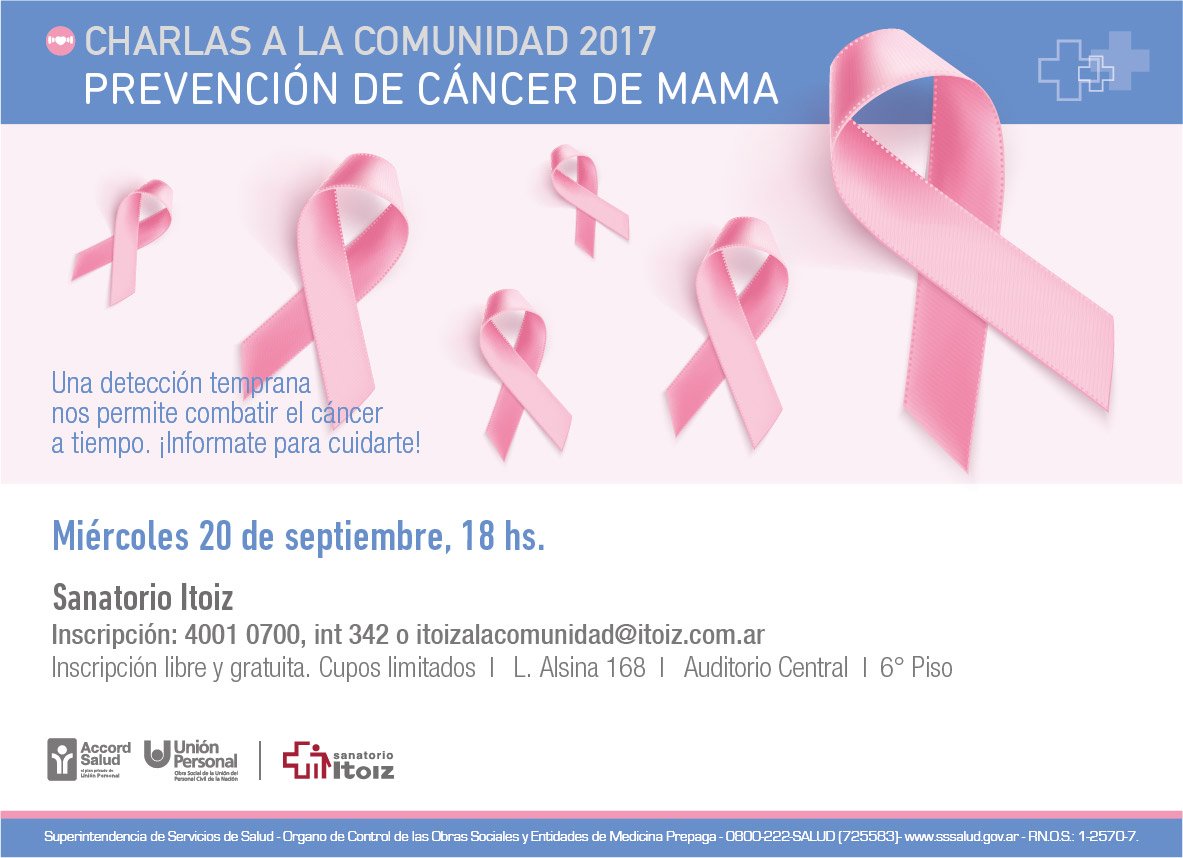 Charlas a la Comunidad 2017 -  20/09 - CÁNCER DE MAMA
accordsalud.com.ar/modulos/instit…
