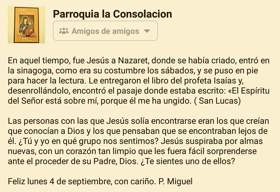 CNConsolacion's tweet photo. #palabradiaria #eucaristia #amor #Dios https://t.co/SXbtujfXQt